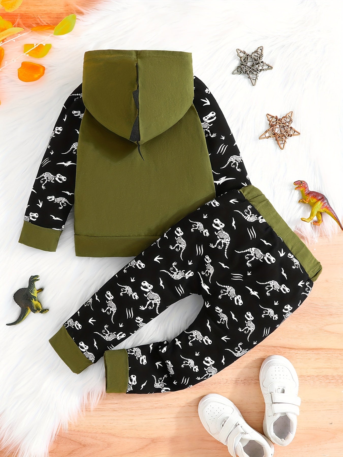 Boys Dino Hoodie & Jogger Set, Kids Clothes