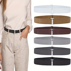 Invisible Elastic Belt Solid Casual Jeans Pants Belt Flat Buckle