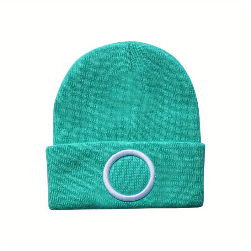 Round Embroidery Knitted Hat and Handsome Acrylic Knit Hat for Men