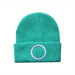 Round Embroidery Knitted Hat and Handsome Acrylic Knit Hat for Men