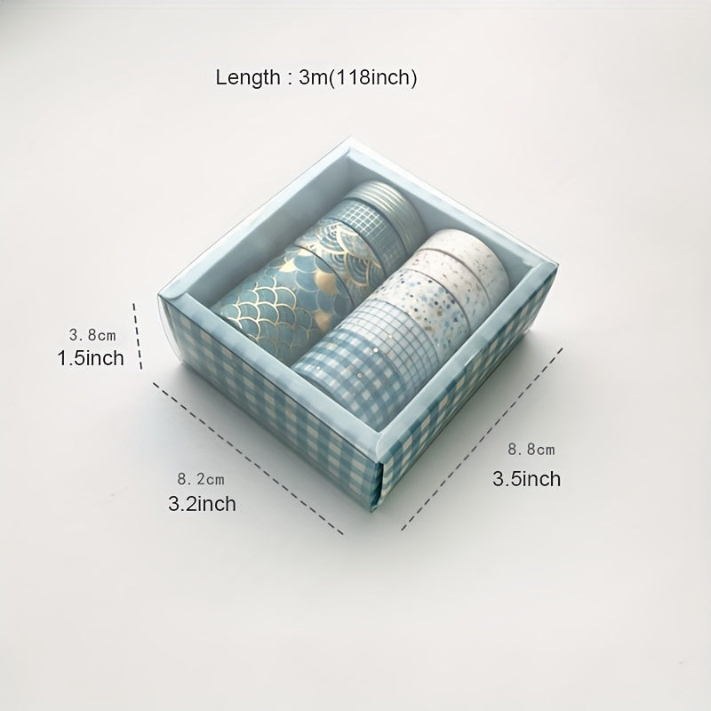 10pcs Foil Washi Tape Set for DIY Scrapbooking & Wrapping