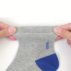 Men's Block Crew Socks Breathable Comfy Casual Unisex Socks
