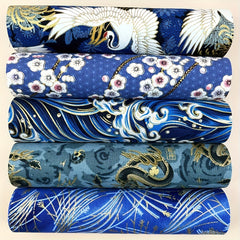 5pcs DIY Dragon Sewing Flower Cotton Fabric For Quilting Craft 7-8in 9-8in