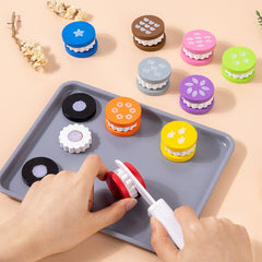 Wooden Cookie Food Toy Play House Kit Math Counting Chopping Play