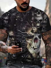 Men's Skeleton Graphic T shirt Casual 3D Print Tee