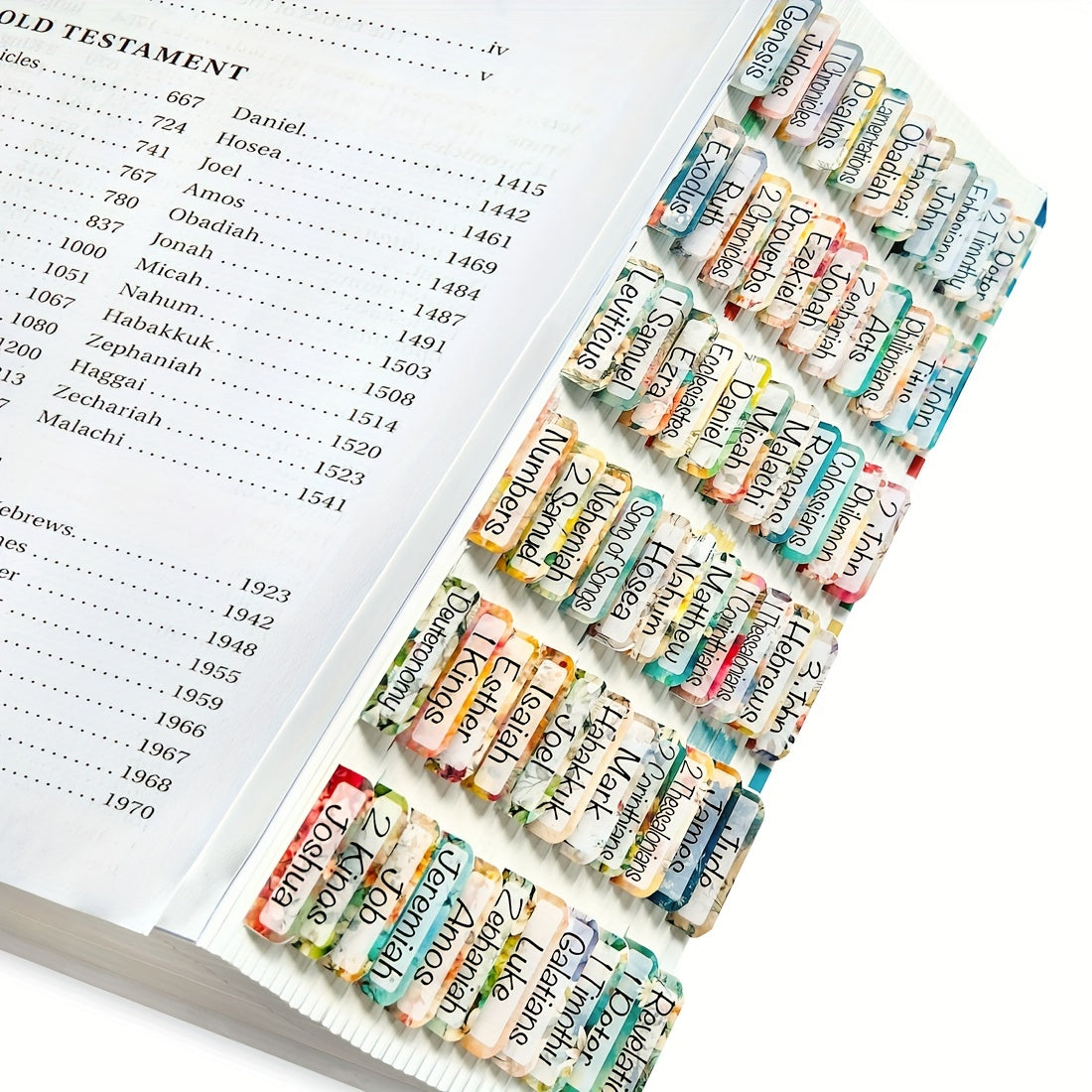 Floral Laminated Bible Tabs for Women & Men 75pcs