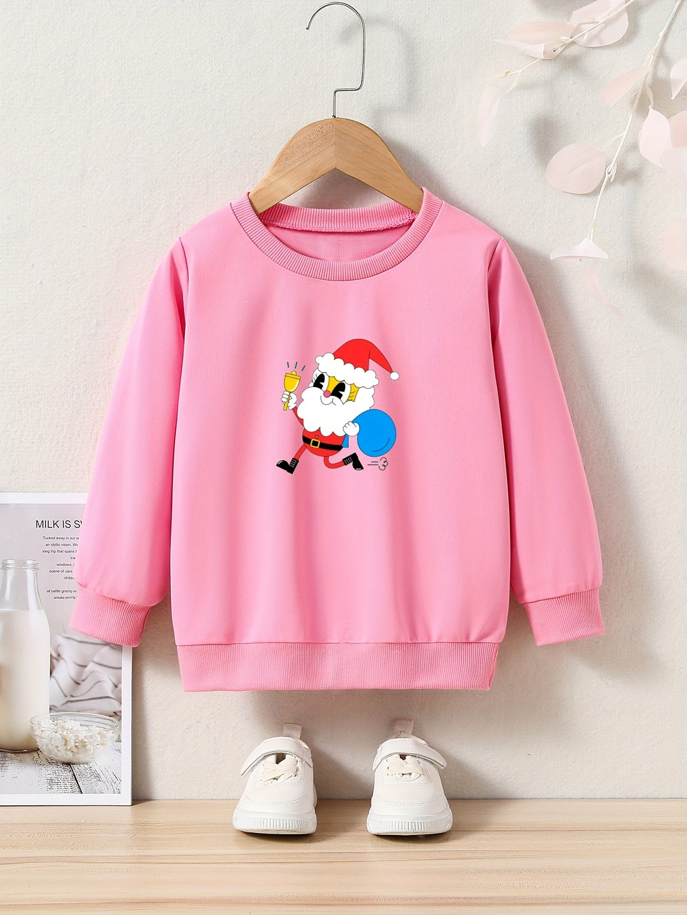 Lovely Santa Elf Graphic Crew Neck Sweatshirt