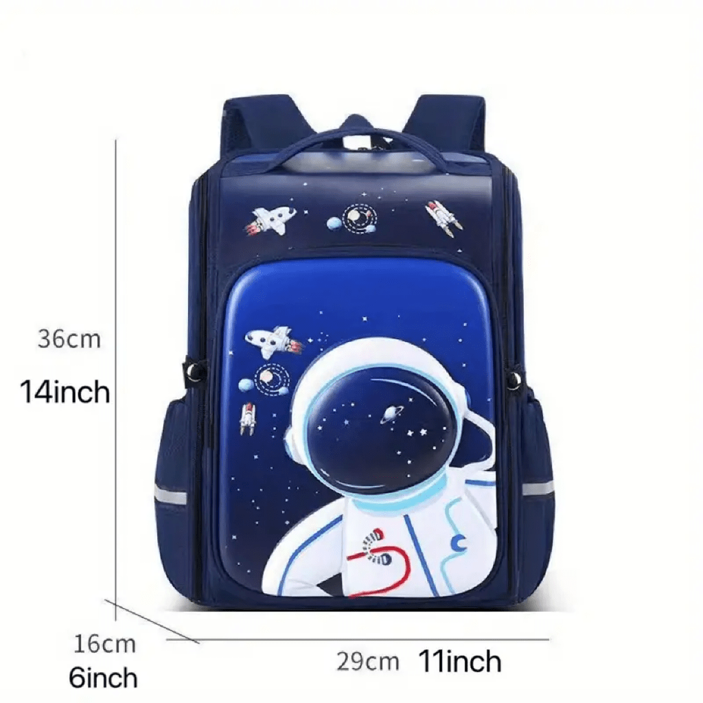 Kids Cartoon Waterproof Backpack, Spine Protection Schoolbag