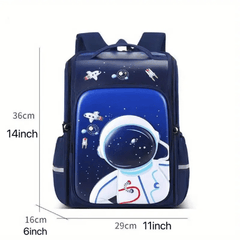 Kids Cartoon Waterproof Backpack, Spine Protection Schoolbag