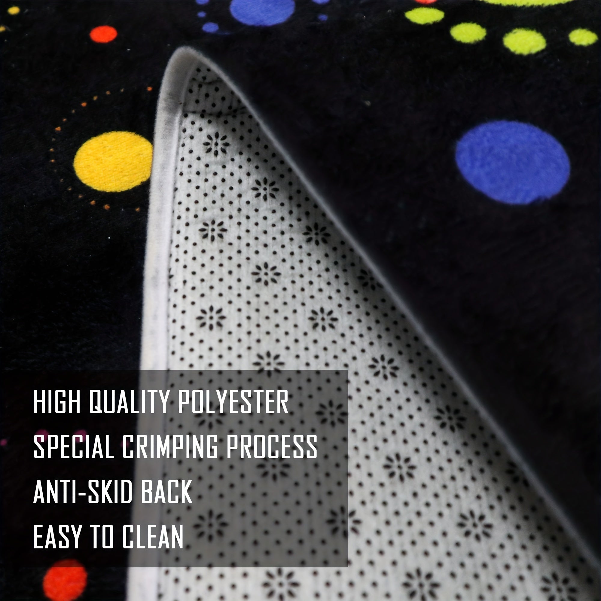 Flannel Non Woven Back Runner Rug Starry Sky Dot Fluorescent Rug