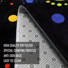 Flannel Non Woven Back Runner Rug Starry Sky Dot Fluorescent Rug
