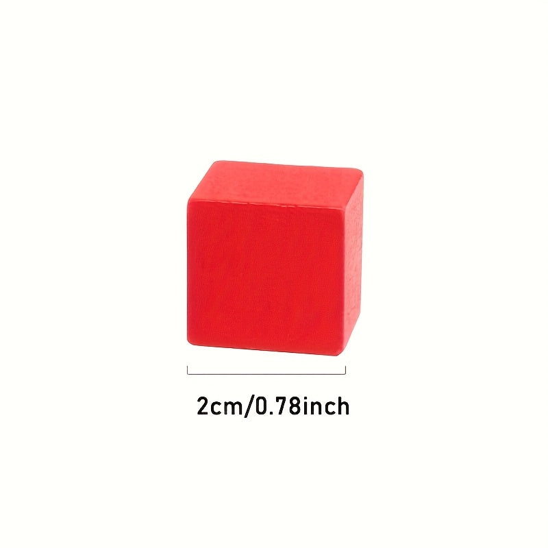 Vibrant Wooden Building Block Set Colorful Cubes Math & Geometry Puzzle