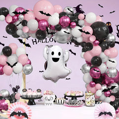 Pink Ghost Halloween Balloon Set for Girls Party Decoration