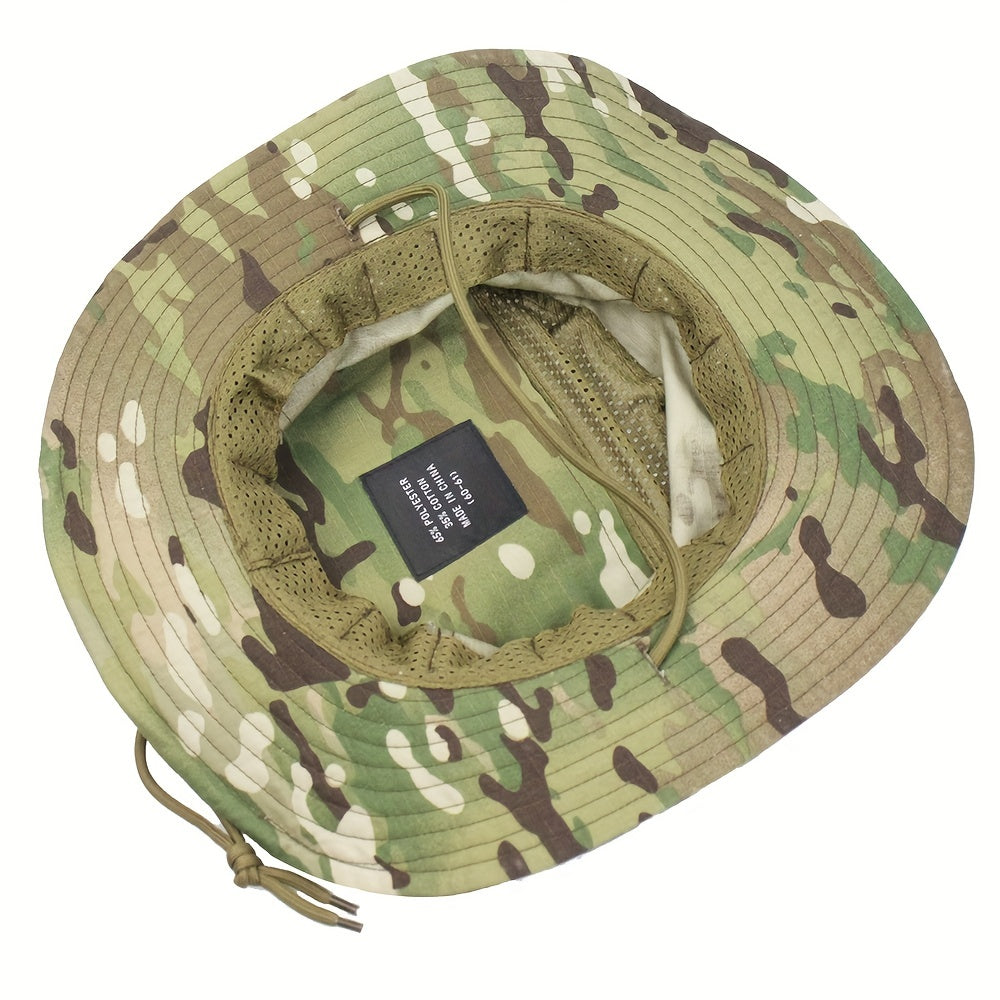 Tactical Camouflage Sunscreen Bucket Hat for Outdoor Activities
