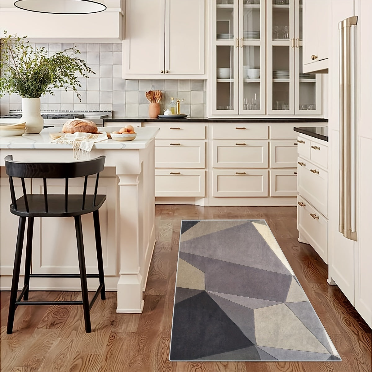 Distressed Woven Area Rug 96x304 Long Non-Slip Carpet