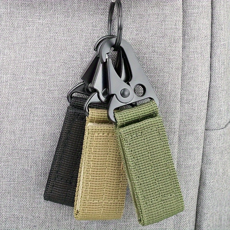 3pcs Outdoor Nylon Mountaineering Hooks Carabiner Buckles Key Bag Accessories