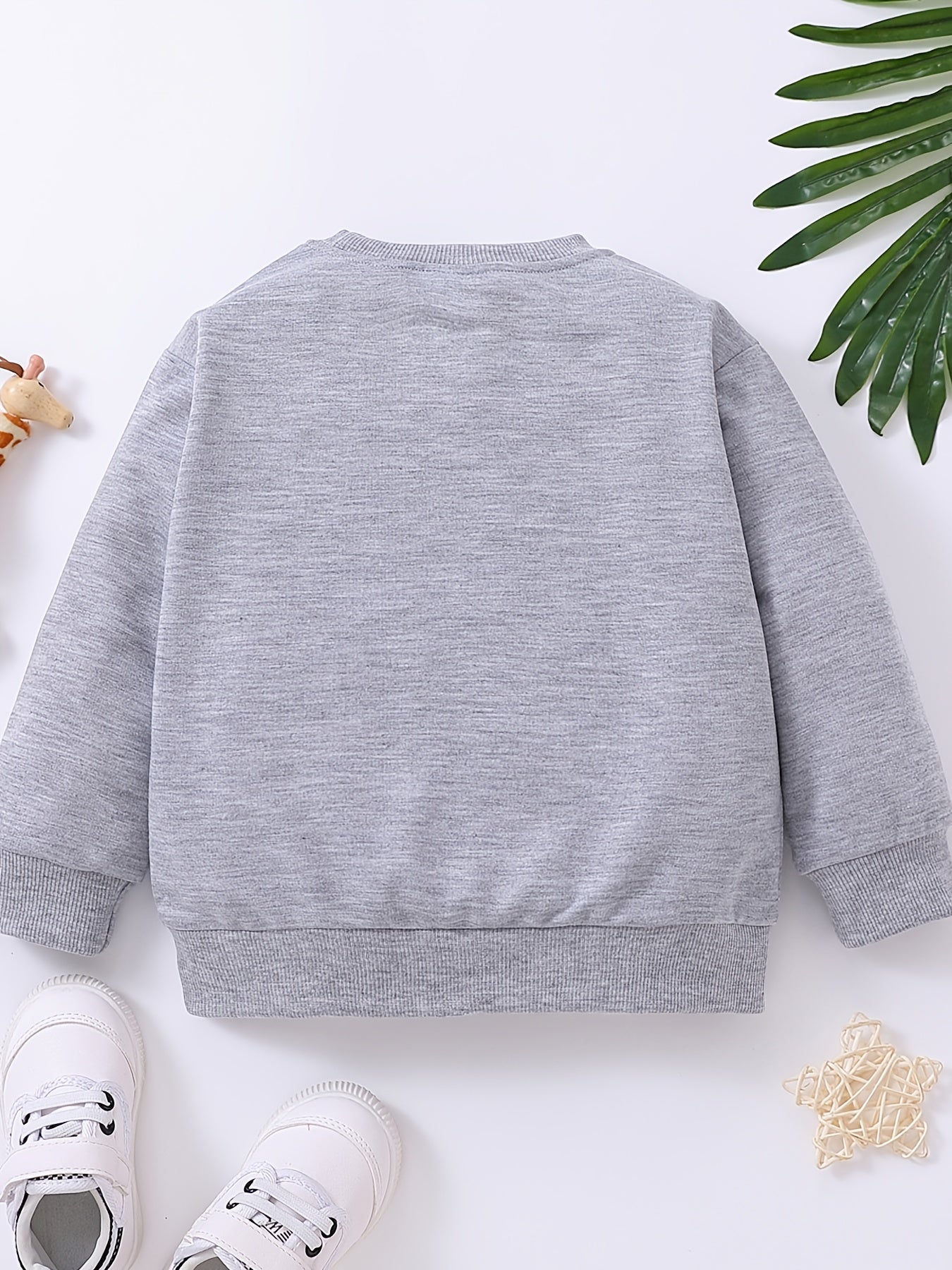 Cartoon Animals Print Boys Pullover Sweatshirt Long Sleeve Crew Neck Tops