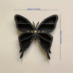 Wooden Butterfly Crystal Holder Wall Mounted Crystal Rack Home Wall Decor Gift