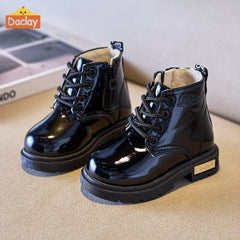 Daclay Girls' Casual Ankle High Boots with Fleece Lining