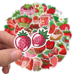 50pcs Strawberry Waterproof Stickers for Water Bottle Laptop