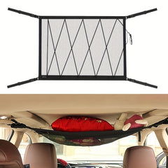 Car Roof Storage Net Bag - Double Layer Zipper - Car Interior Accessories