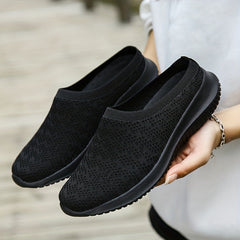 Women's Knitted Walking Mules Shoes Lightweight Non slip Shoes