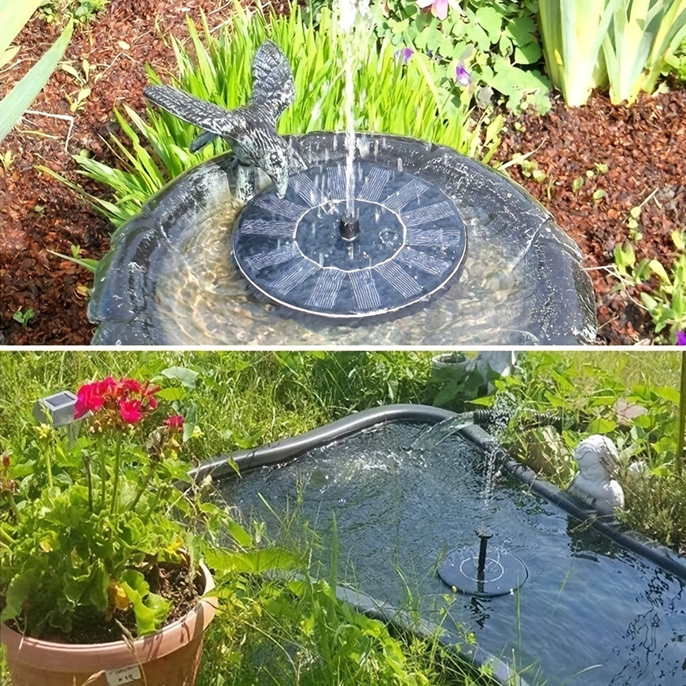 Solar Pond Fountain Bird Bath Pump w/ 6 Nozzles, 1.4W Panel Kit
