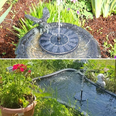 Solar Pond Fountain Bird Bath Pump w/ 6 Nozzles, 1.4W Panel Kit