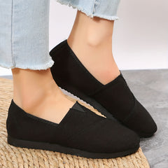 Women's Solid Canvas Slip On Shoes Lightweight & Comfortable