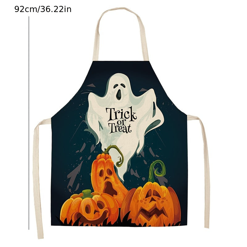 Halloween Party Aprons with Cartoon Prints for Work Uniforms