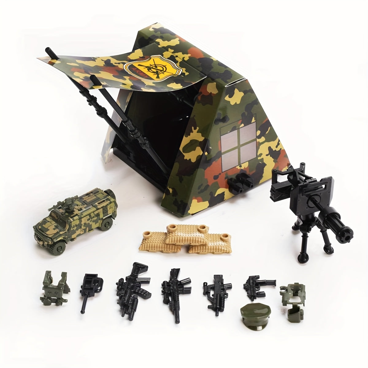 Tent Base Tank Outdoor Equipment Building Block Scene Birthday