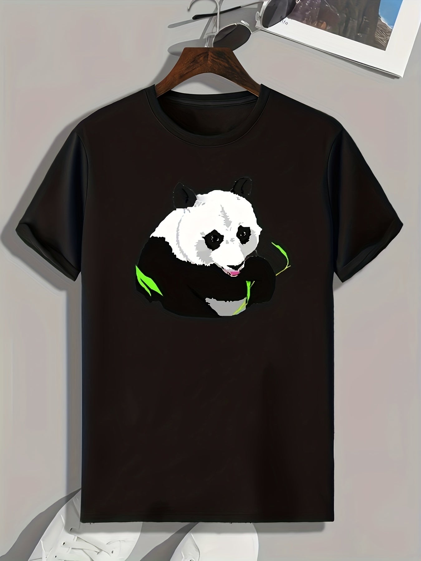 Panda Print Men's Graphic T shirt Casual Comfy Tees For Summer