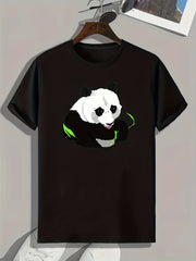 Panda Print Men's Graphic T shirt Casual Comfy Tees For Summer