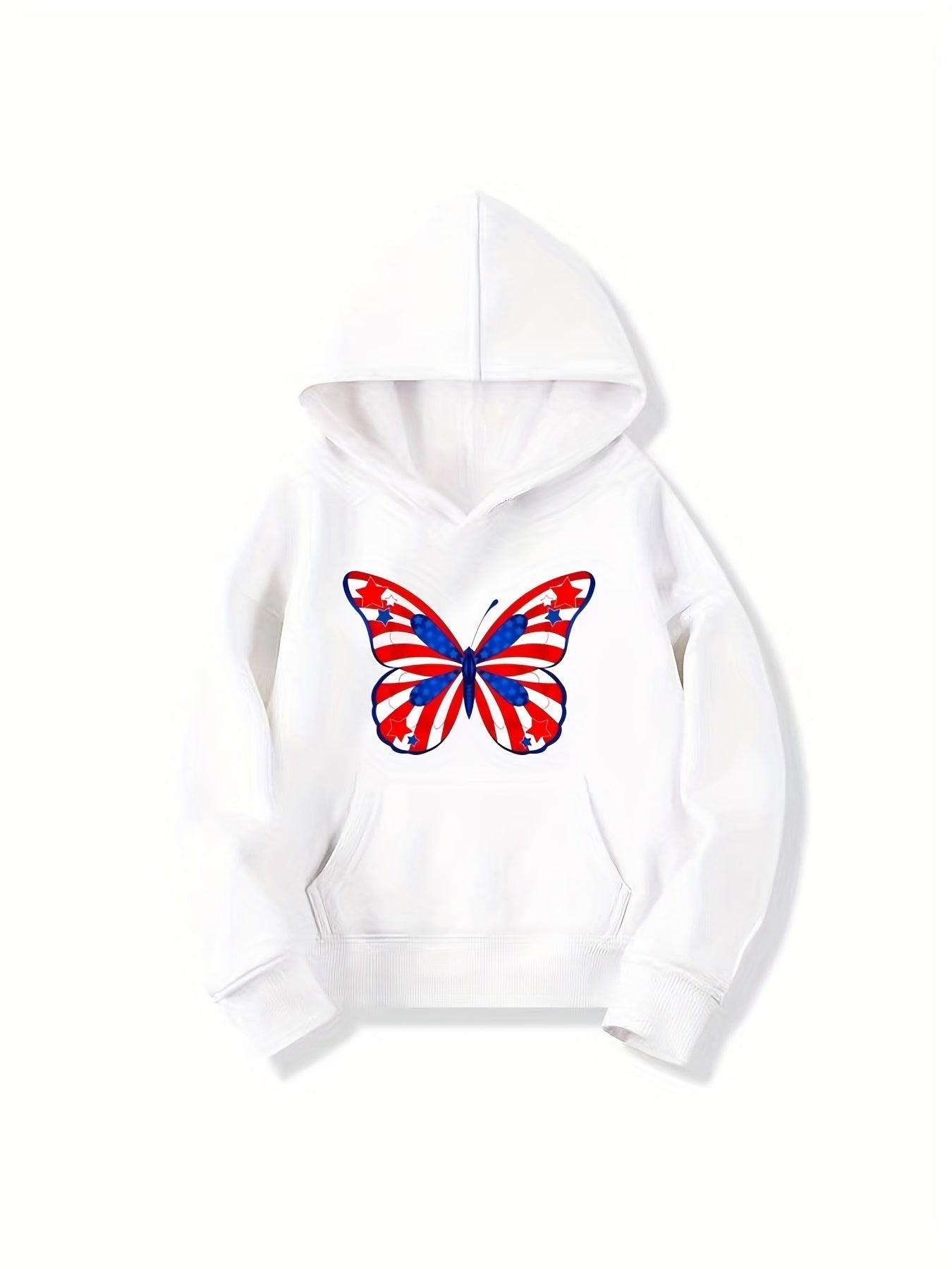 Funny Butterfly Graphics Girls' Long Sleeve Casual Hoodie Sweatshirt