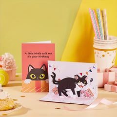Funny Cat Birthday Card Pop Up Greeting Card For Friends Parents Siblings