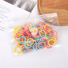 100 Colorful Mini Hair Ties for Kids