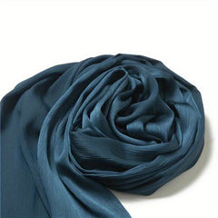Silk Yarn Scarf Solid Chiffon Hijab Soft Breathable Headscarf