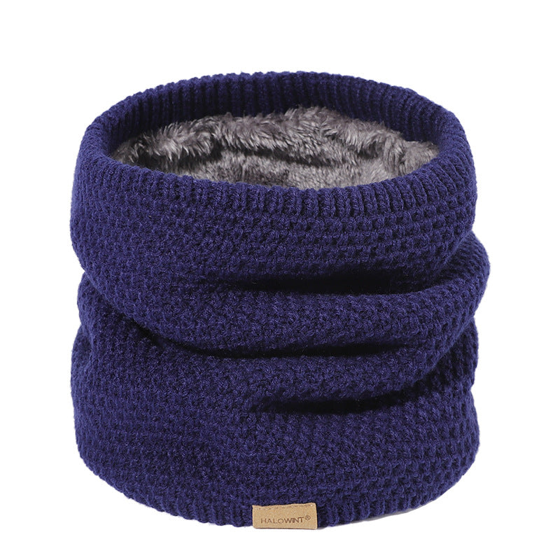 Men's Thick Fleece Knitted Scarf for Outdoor Warmth
