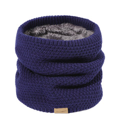 Men's Thick Fleece Knitted Scarf for Outdoor Warmth