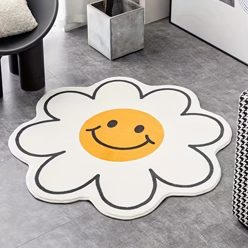 Sunflower Rug Happy Face Baby Play Mat Non-slip Foot Mat
