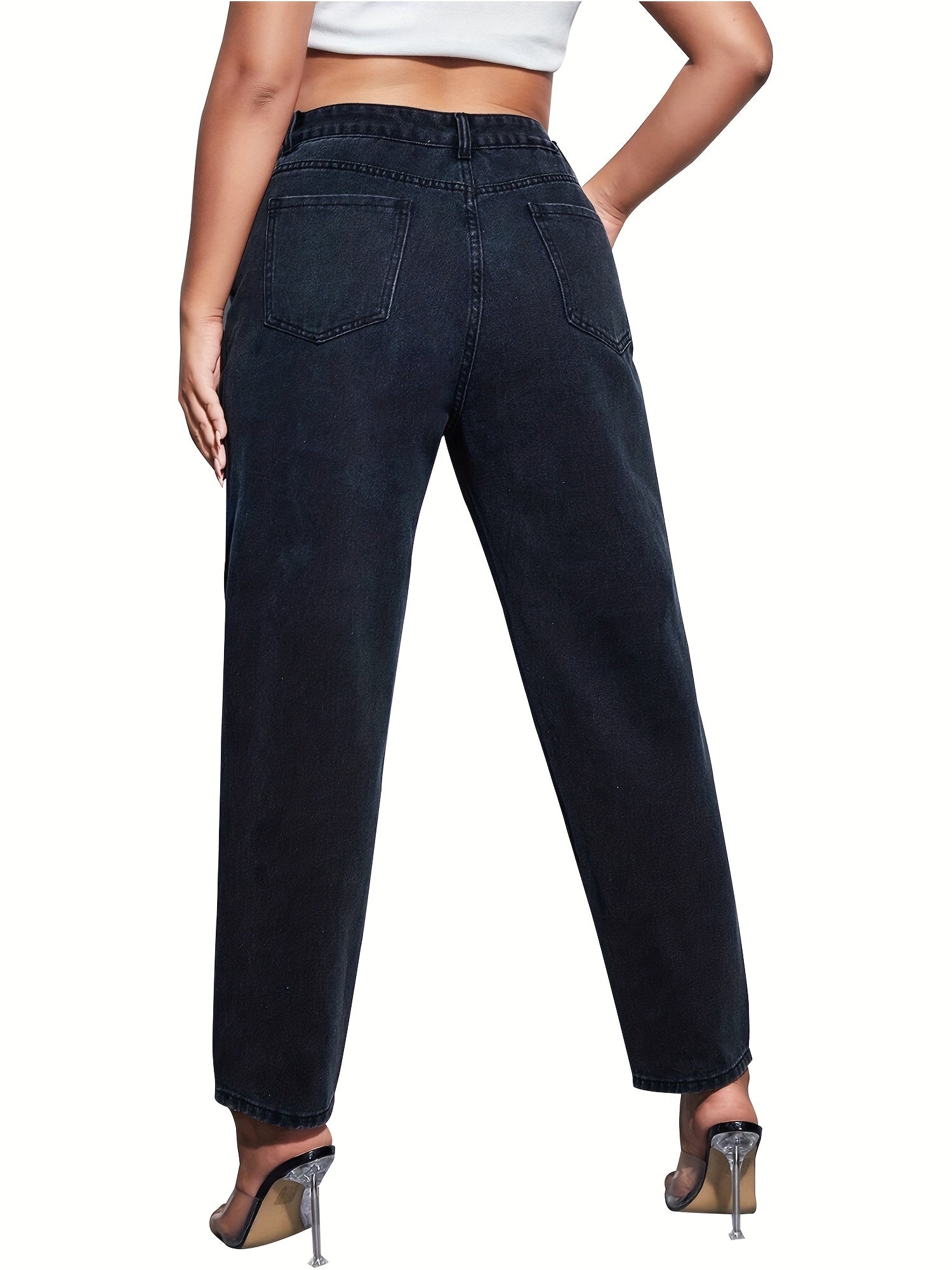 High Rise Stretch Straight Leg Jeans