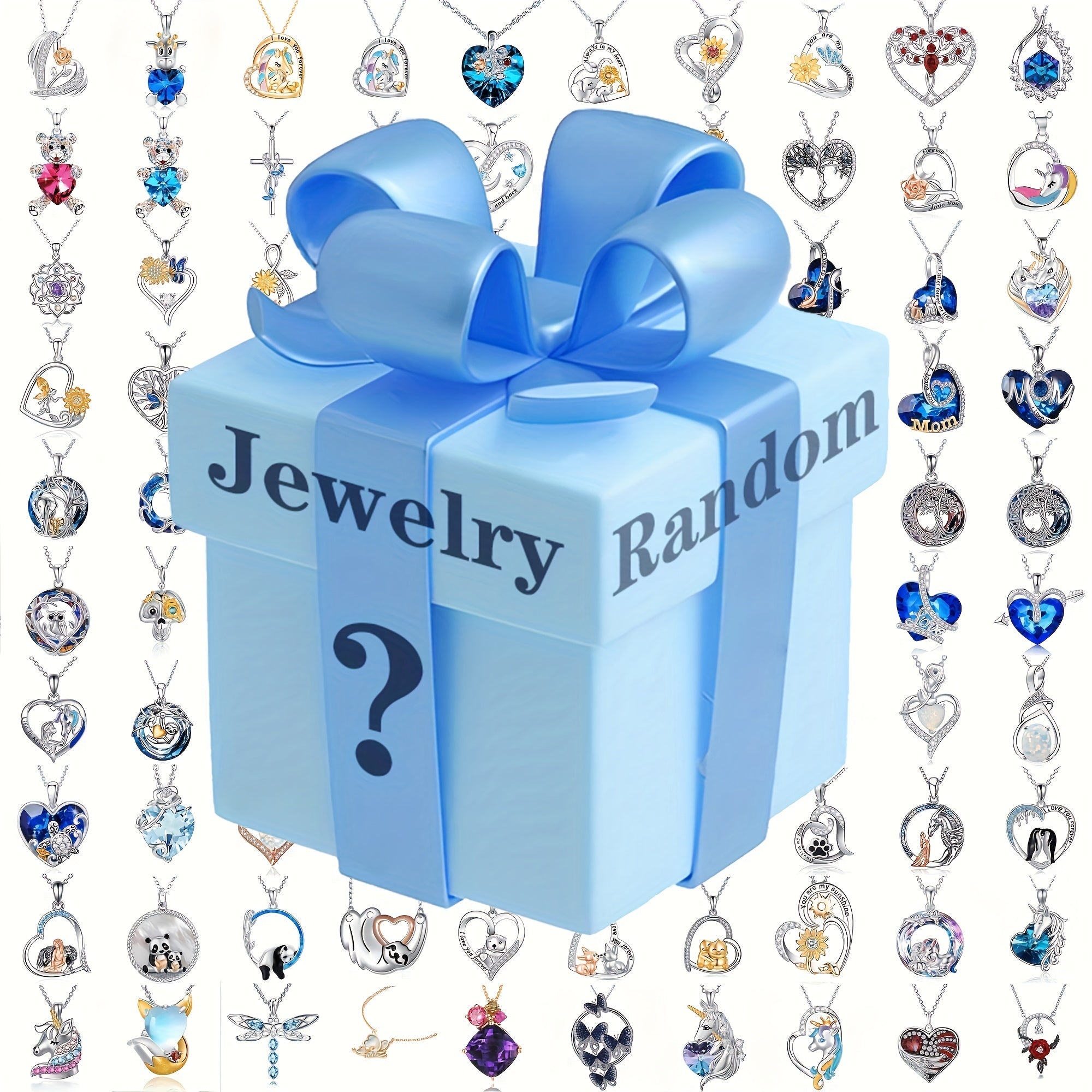Mystery Jewelry Gift Box with 1000 Styles Pendants & Necklaces
