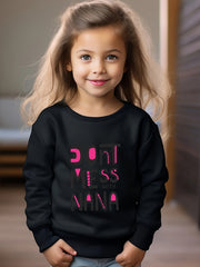 Girls Letters Pattern Crew Neck Long Sleeve Sweatshirt Spring Fall