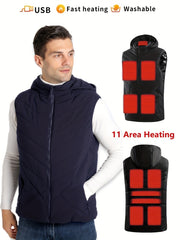Men's Rechargeable Heated Vest for Outdoor Activities