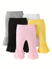 Baby Girl Flared Pants Ruffle Trousers Leggings 5pcs Set