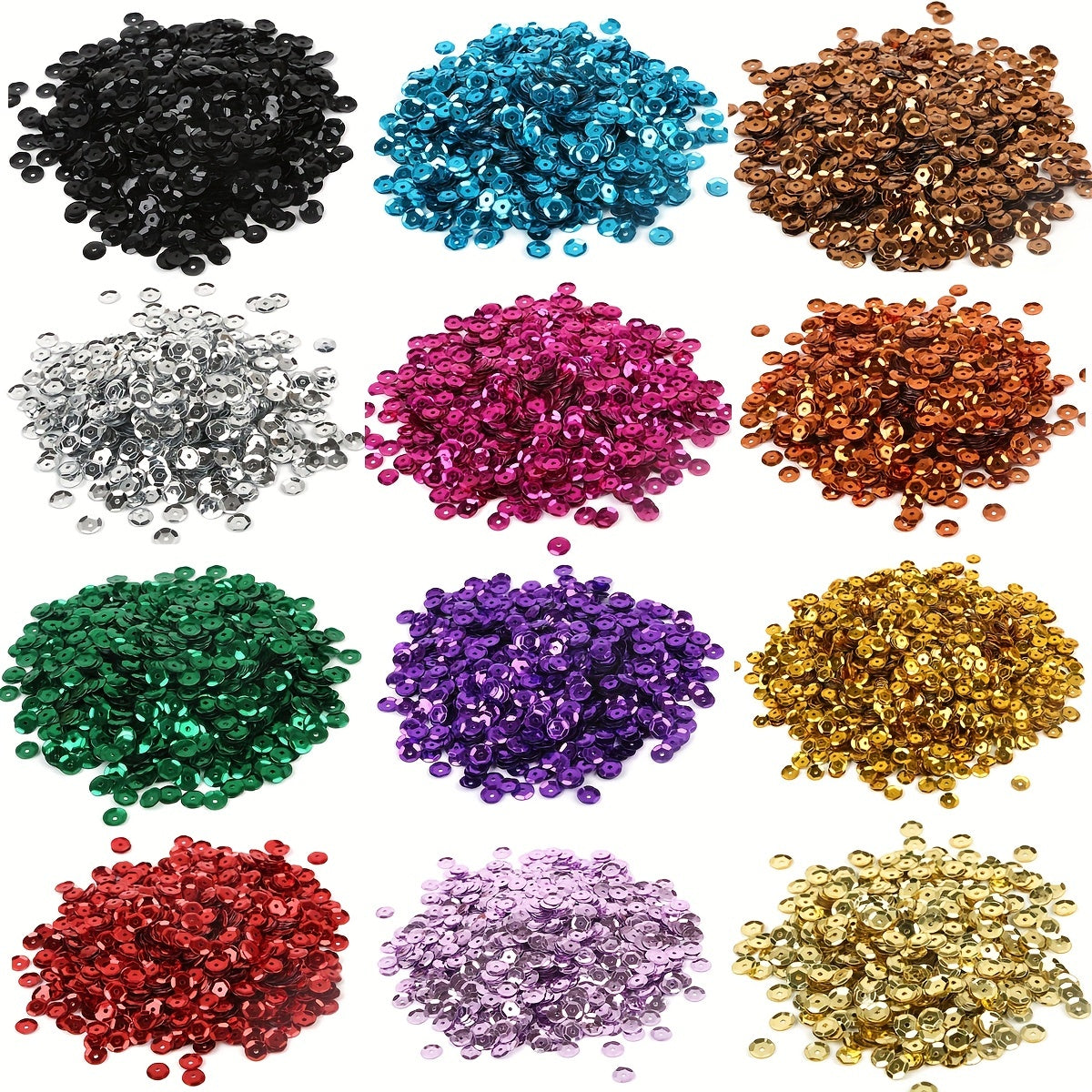 1200pcs Silvery Bottom Colorful Sequins DIY Hand sewn Sequins