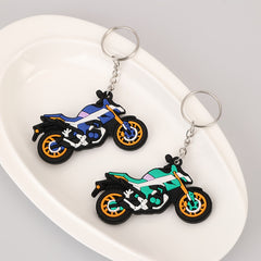 6pcs Anime Motorcycle Keychain Cartoon Bag Key Chain Keyring Ornament