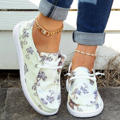 Women's Coconut Tree Boat Shoes Slip On Walking Shoes