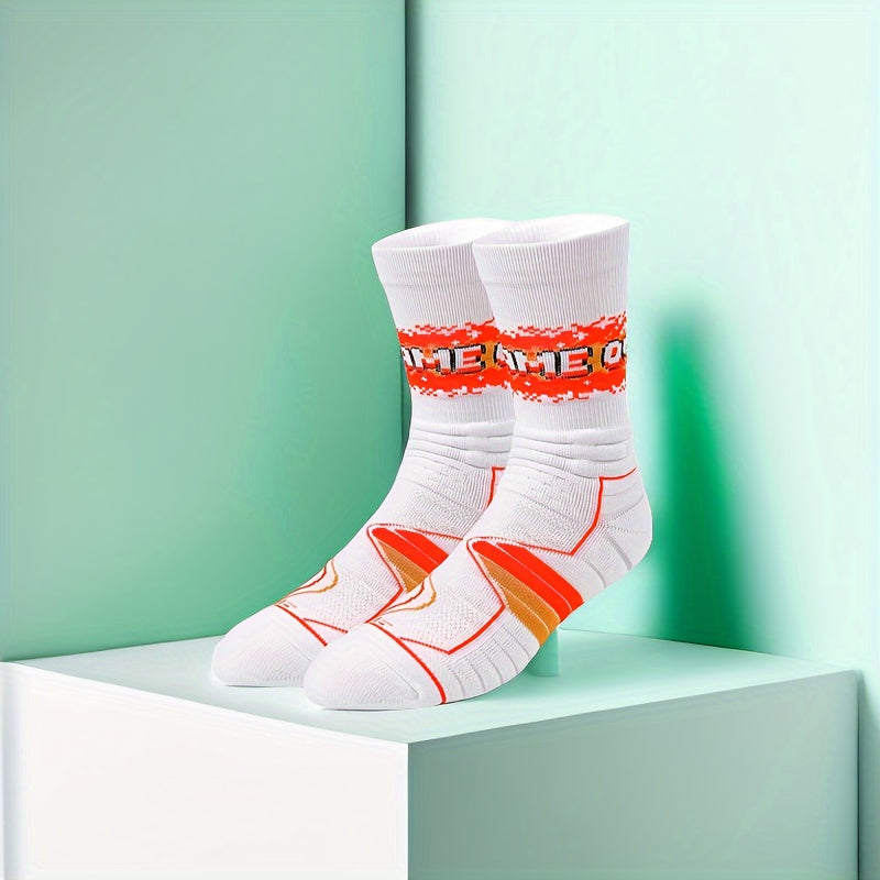 3Pairs Gameover Basketball Socks Men's Thickened Sports Crew Running Hikin