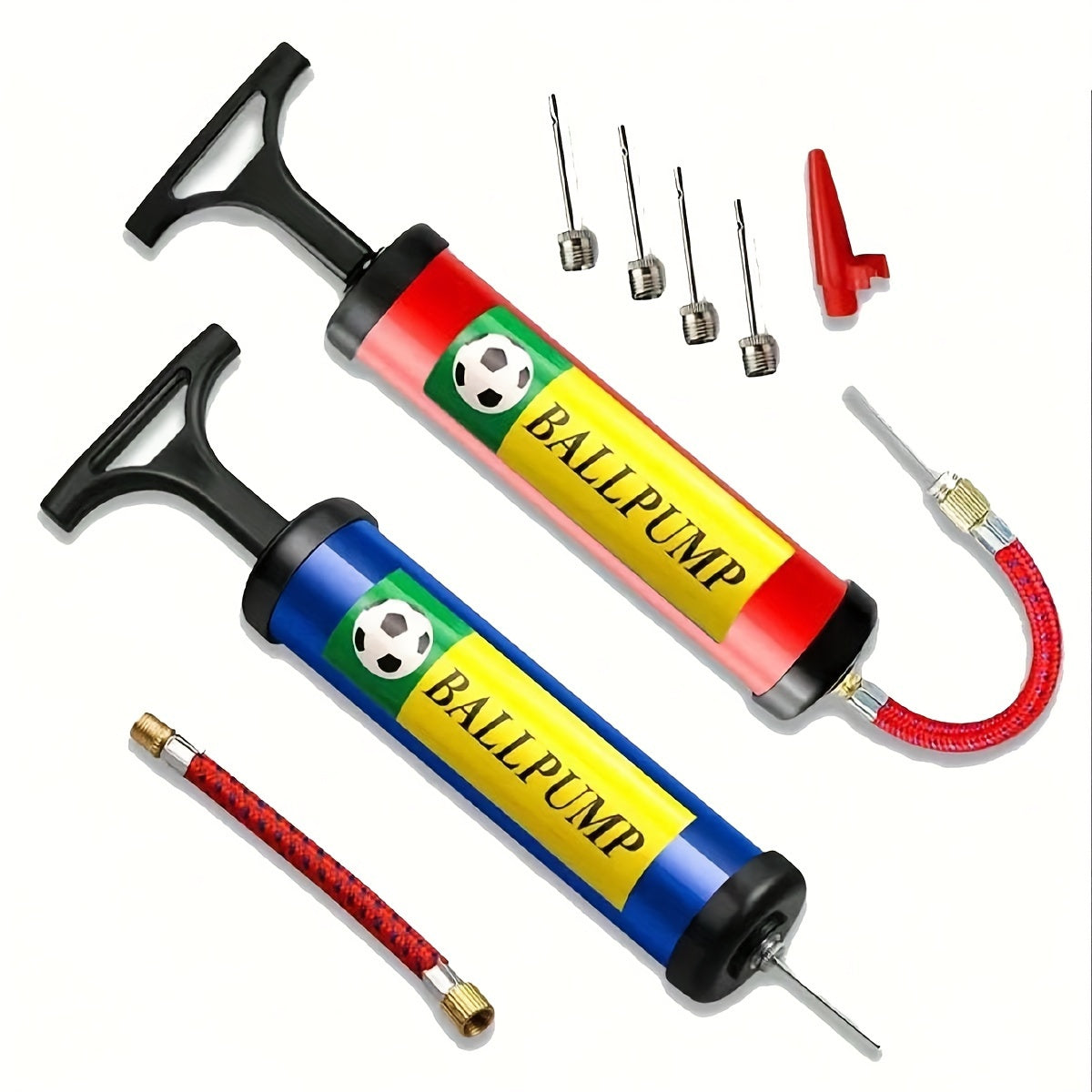 Portable Air Pump with Needle Nozzle and Extension Hose for Inflatables